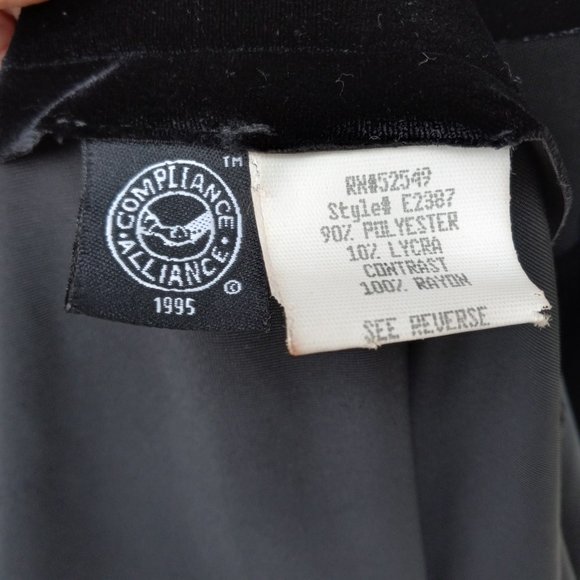 90s Vintage Minimalist Black Velvet Column Maxi Evening Gown Holiday NYE Event M - Picture 15 of 16